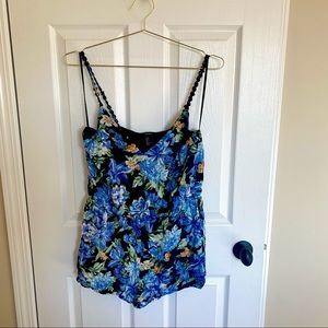 Women’s Blue Tropical Romper